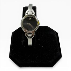 Movado Kara Women’s Watch 24mm Black Dial Steel Diamond Accent 84-A1-1846